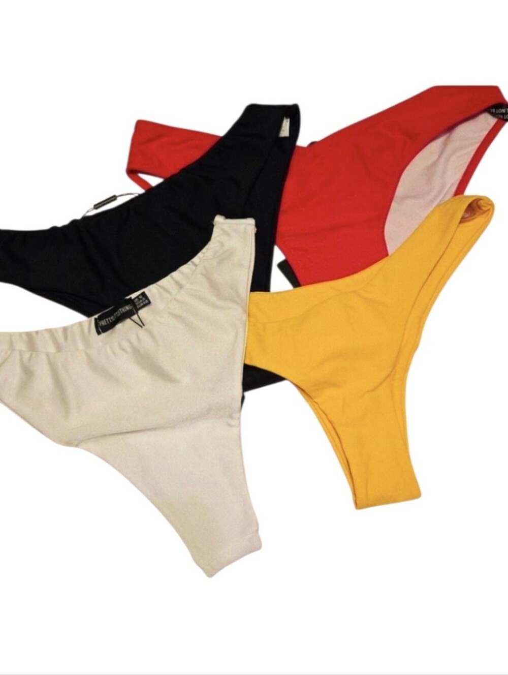 PrettyLittleThing & Zaful Bikini Bottoms - 4pc Bundle - Cheeky, V Front - Size 8